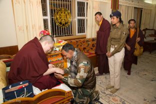Thaye Dorje, His Holiness the 17th Gyalwa Karmapa, gave personal audiences to many people during the Kagyu Monlam