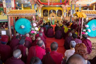 The welcoming ceremony at Karma Dupgyud Choeling Monastery. Photo / Magda Jungowska