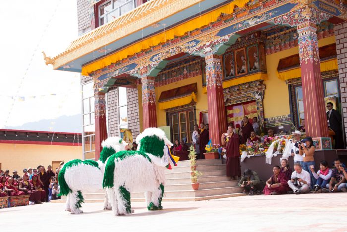 Lion Dance by Rumtek monks during the inauguration of Karma Dupgyud Choeling Monastery. Photo / Magda Jungowska.