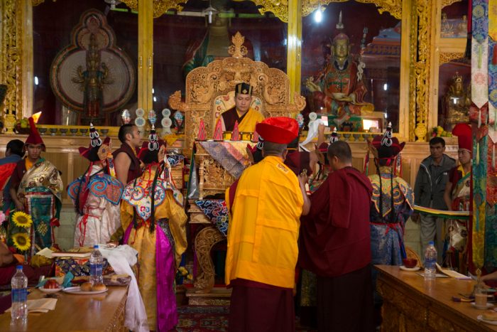 Long life (tenshuk) offerings to Thaye Dorje, His Holiness the 17th Gyalwa Karmapa. Photo / Magda Jungowska