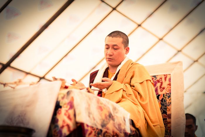 Thaye Dorje, His Holiness the 17th Gyalwa Karmapa, leading the ceremonies. Photo/Tokpa Korlo