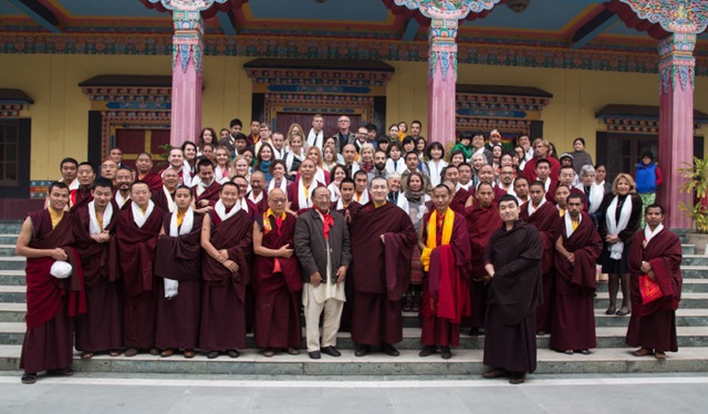 Group picture taken on Losar day in front of KIBI’s shrine hall