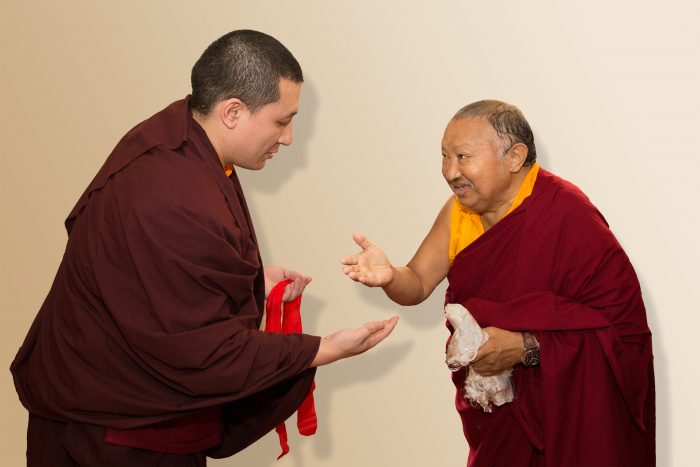 Thaye Dorje, His Holiness the 17th Gyalwa Karmapa, with His Eminence Tsikey Chokling Rinpoche