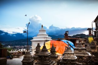 Following the April 2015 earthquake in Kathmandu, reconstruction started on the Karma Raja Maha Vihar monastery and 17 Buddhacharya residences at Swayambhu. Photo / Tokpa Korlo