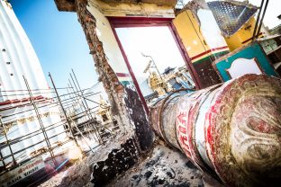 Following the April 2015 earthquake in Kathmandu, reconstruction started on the Karma Raja Maha Vihar monastery and 17 Buddhacharya residences at Swayambhu. Photo / Tokpa Korlo