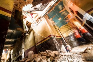 Following the April 2015 earthquake in Kathmandu, reconstruction started on the Karma Raja Maha Vihar monastery and 17 Buddhacharya residences at Swayambhu. Photo / Tokpa Korlo