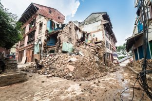 Following the April 2015 earthquake in Kathmandu, reconstruction started on the Karma Raja Maha Vihar monastery and 17 Buddhacharya residences at Swayambhu. Photo / Tokpa Korlo