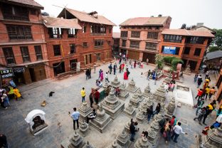 The handover ceremony of the Karma Raja Maha Vihar monastery and 17 Buddhacharya residences at Swayambhu in Kathmandu, 26 April 2021.