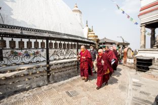 The handover ceremony of the Karma Raja Maha Vihar monastery and 17 Buddhacharya residences at Swayambhu in Kathmandu, 26 April 2021.