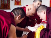 Thaye Dorje, His Holiness the 17th Gyalwa Karmapa, with His Eminence Luding Kenchen Rinpoche