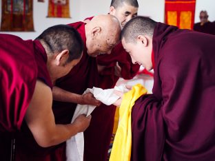 Thaye Dorje, His Holiness the 17th Gyalwa Karmapa, with His Eminence Luding Kenchen Rinpoche