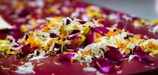 Flower offerings at the Kagyu Monlam