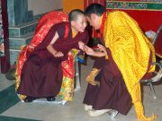 Thaye Dorje, His Holiness the 17th Gyalwa Karmapa, with His Holiness the 14th Kunzig Shamar Rinpoche Mipham Chokyi Lodro