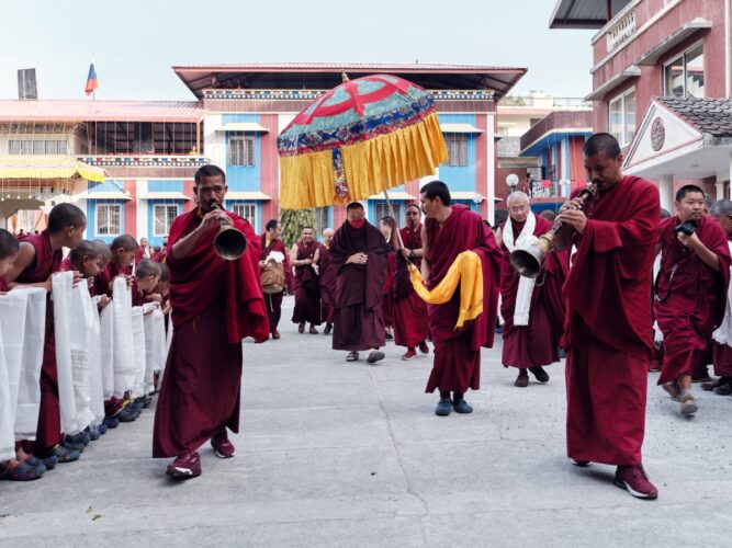 Thaye Dorje, His Holiness the 17th Gyalwa Karmapa, visits Ngor Monastery in Dehradun