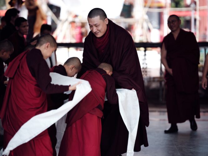 Thaye Dorje, His Holiness the 17th Gyalwa Karmapa, visits Ngor Monastery in Dehradun