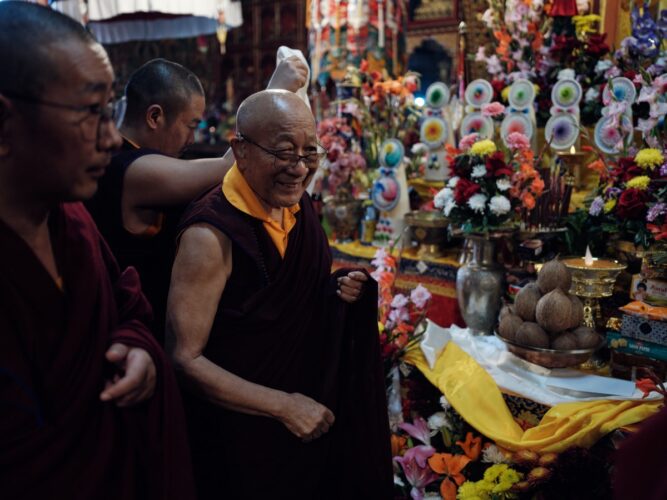 Thaye Dorje, His Holiness the 17th Gyalwa Karmapa, visits Ngor Monastery in Dehradun