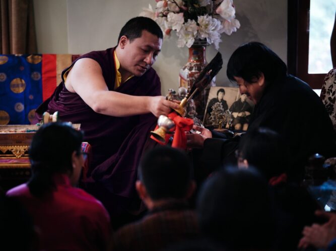 Karmapa bestows long life empowerment on HRH Ashi Chokyi Wangmo Wangchuck and family