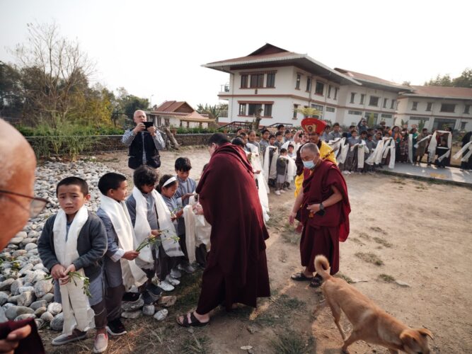 Thaye Dorje, His Holiness the 17th Gyalwa Karmapa, visits various projects and educational institutes. Photo / Tokpa Korlo