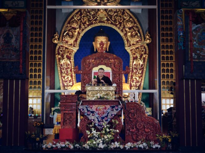 Thaye Dorje, His Holiness the 17th Gyalwa Karmapa, presided over the Karmapa Public Course 2023 at the Karmapa International Buddhist Institute (KIBI) from 3-10 March 2023. Photo / Tokpa Korlo