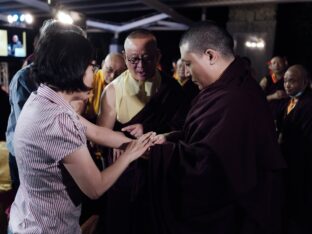 Thaye Dorje, His Holiness the 17th Gyalwa Karmapa, meets with devotees and grants teachings and an empowerment at Karma Kagyu Monastery in Tainan, Taiwan. Photo / Tokpa Korlo