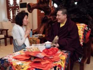 Thaye Dorje, His Holiness the 17th Gyalwa Karmapa, meets with devotees and grants teachings and an empowerment at Karma Kagyu Monastery in Tainan, Taiwan. Photo / Tokpa Korlo