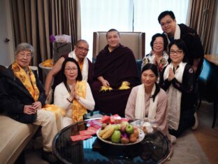 Thaye Dorje, His Holiness the 17th Gyalwa Karmapa, meets with devotees and grants empowerments in Taipei, Taiwan. Photo / Tokpa Korlo