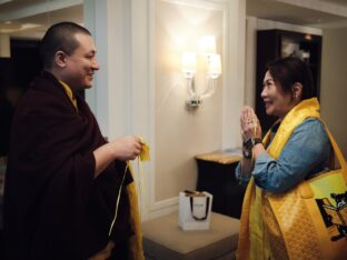 Thaye Dorje, His Holiness the 17th Gyalwa Karmapa, meets with devotees and grants empowerments in Taipei, Taiwan. Photo / Tokpa Korlo