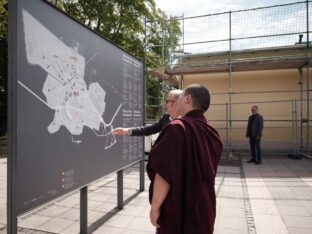 Thaye Dorje, His Holiness the 17th Gyalwa Karmapa, visits the Buchenwald memorial. Photo / Tokpa Korlo