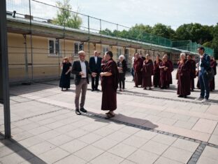 Thaye Dorje, His Holiness the 17th Gyalwa Karmapa, visits the Buchenwald memorial. Photo / Tokpa Korlo