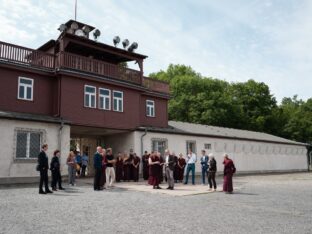 Thaye Dorje, His Holiness the 17th Gyalwa Karmapa, visits the Buchenwald memorial. Photo / Tokpa Korlo