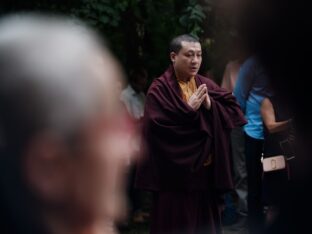 Thaye Dorje, His Holiness the 17th Gyalwa Karmapa, visits the Buchenwald memorial. Photo / Tokpa Korlo