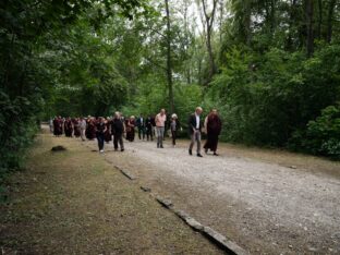 Thaye Dorje, His Holiness the 17th Gyalwa Karmapa, visits the Buchenwald memorial. Photo / Tokpa Korlo