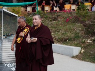 Thaye Dorje, His Holiness the 17th Gyalwa Karmapa, visits Dhagpo Kagyu Ling in France, 2023. Photo: Tokpa Korlo.