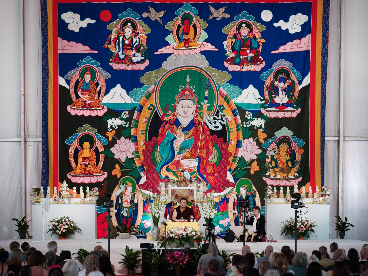 Thaye Dorje, His Holiness the 17th Gyalwa Karmapa, visits Dhagpo Kagyu Ling in France, 2023. Photo: Tokpa Korlo.