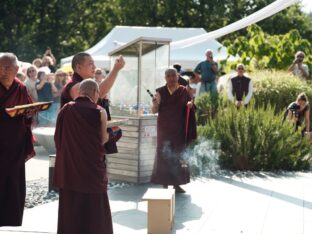 Thaye Dorje, His Holiness the 17th Gyalwa Karmapa, visits Dhagpo Kagyu Ling in France, 2023. Photo: Tokpa Korlo.