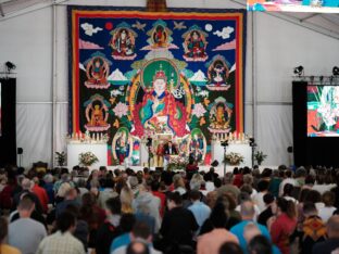 Thaye Dorje, His Holiness the 17th Gyalwa Karmapa, visits Dhagpo Kagyu Ling in France, 2023. Photo: Tokpa Korlo.