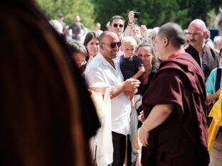 Thaye Dorje, His Holiness the 17th Gyalwa Karmapa, visits Dhagpo Kagyu Ling in France, 2023. Photo: Tokpa Korlo.