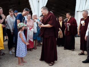 Thaye Dorje, His Holiness the 17th Gyalwa Karmapa, visits Dhagpo Kagyu Ling in France, 2023. Photo: Tokpa Korlo.