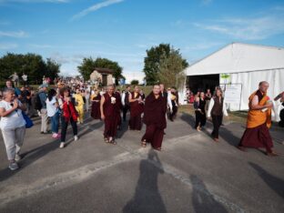 Thaye Dorje, His Holiness the 17th Gyalwa Karmapa, visits Dhagpo Kagyu Ling in France, 2023. Photo: Tokpa Korlo.