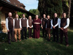 Thaye Dorje, His Holiness the 17th Gyalwa Karmapa, visits Dhagpo Kagyu Ling in France, 2023. Photo: Tokpa Korlo.