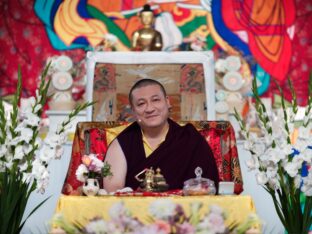 Thaye Dorje, His Holiness the 17th Gyalwa Karmapa, visits Dhagpo Kagyu Ling in France, 2023. Photo: Tokpa Korlo.