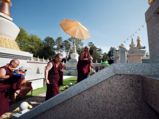 Thaye Dorje, His Holiness the 17th Gyalwa Karmapa, visits Dhagpo Kagyu Ling in France, 2023. Photo: Tokpa Korlo.