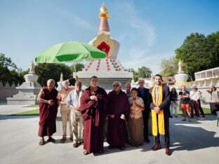 Thaye Dorje, His Holiness the 17th Gyalwa Karmapa, visits Dhagpo Kagyu Ling in France, 2023. Photo: Tokpa Korlo.