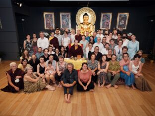 Thaye Dorje, His Holiness the 17th Gyalwa Karmapa, visits Dhagpo Kagyu Ling in France, 2023. Photo: Tokpa Korlo.