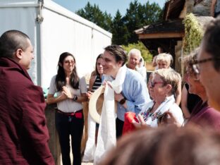 Thaye Dorje, His Holiness the 17th Gyalwa Karmapa, visits Dhagpo Kagyu Ling in France, 2023. Photo: Tokpa Korlo.