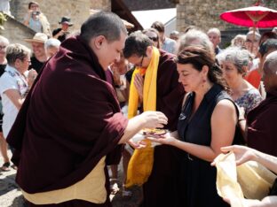 Thaye Dorje, His Holiness the 17th Gyalwa Karmapa, visits Dhagpo Kagyu Ling in France, 2023. Photo: Tokpa Korlo.