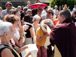 Thaye Dorje, His Holiness the 17th Gyalwa Karmapa, visits Dhagpo Kagyu Ling in France, 2023. Photo: Tokpa Korlo.