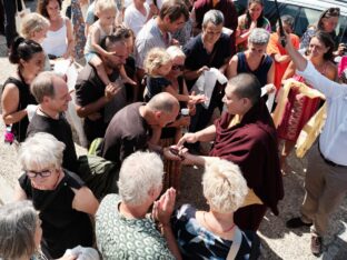 Thaye Dorje, His Holiness the 17th Gyalwa Karmapa, visits Dhagpo Kagyu Ling in France, 2023. Photo: Tokpa Korlo.