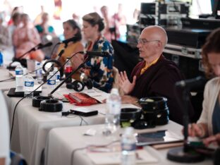 Thaye Dorje, His Holiness the 17th Gyalwa Karmapa, visits Dhagpo Kagyu Ling in France, 2023. Photo: Tokpa Korlo.