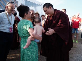 Thaye Dorje, His Holiness the 17th Gyalwa Karmapa, visits Dhagpo Kagyu Ling in France, 2023. Photo: Tokpa Korlo.